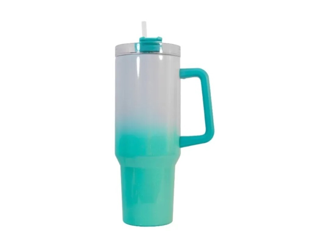 40oz Ombre Teal Sublimation Tumbler 