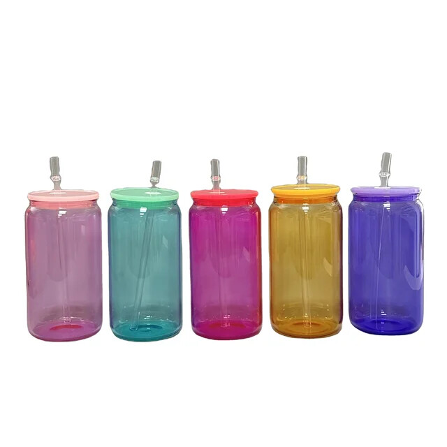 16oz Jelly Glass Sublimation Can-Purple