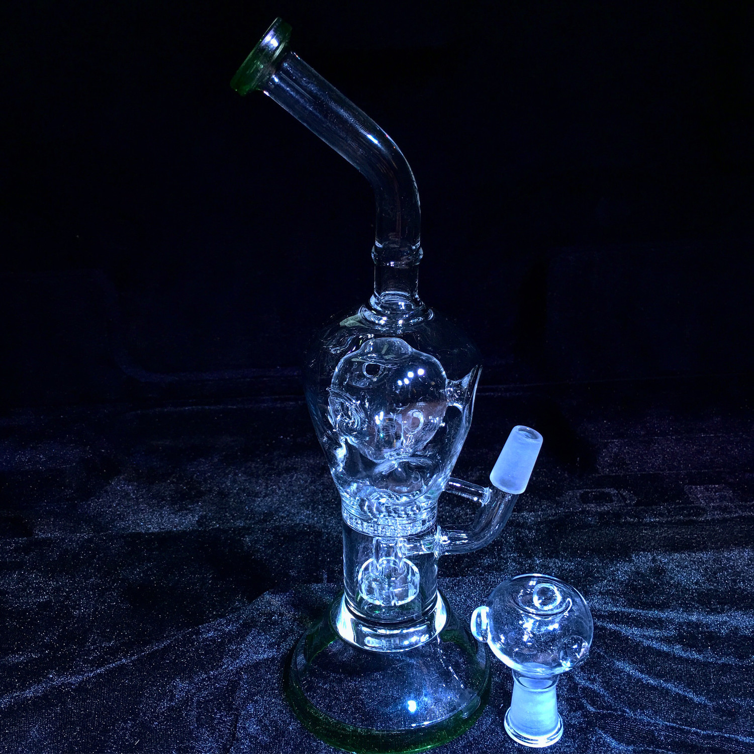 11&quot; FAB EGG RIG w/ SHOWER HEAD AND HONEYCOMB PERC - Blue