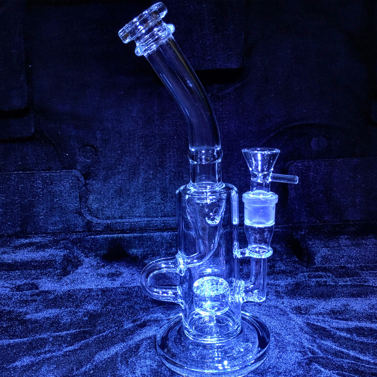 11&quot; klein Internal Recycler Glass Water Pipe w/ Honeycomb Perk