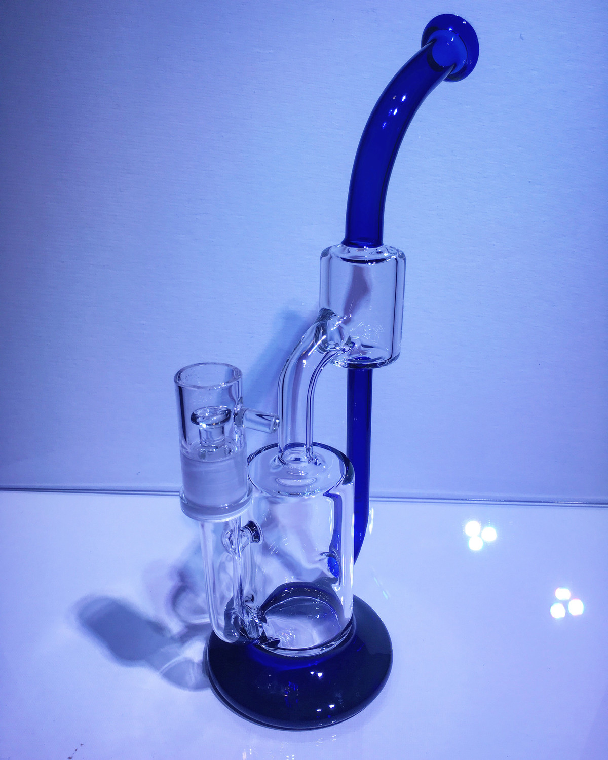 11.5&quot; Blue Recycler Banger Hanger Rig