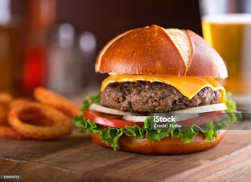 1/4 lb. Cheeseburger w/Pretzel Bun