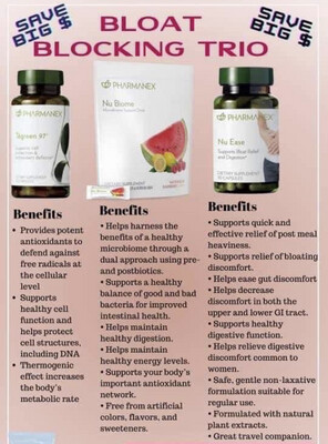 Bloat Trio- NuBiome + NuEase + Tegreen