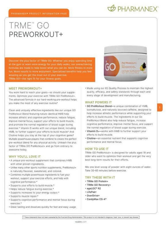 TRMe GO PreWorkout+ Powder Collagen