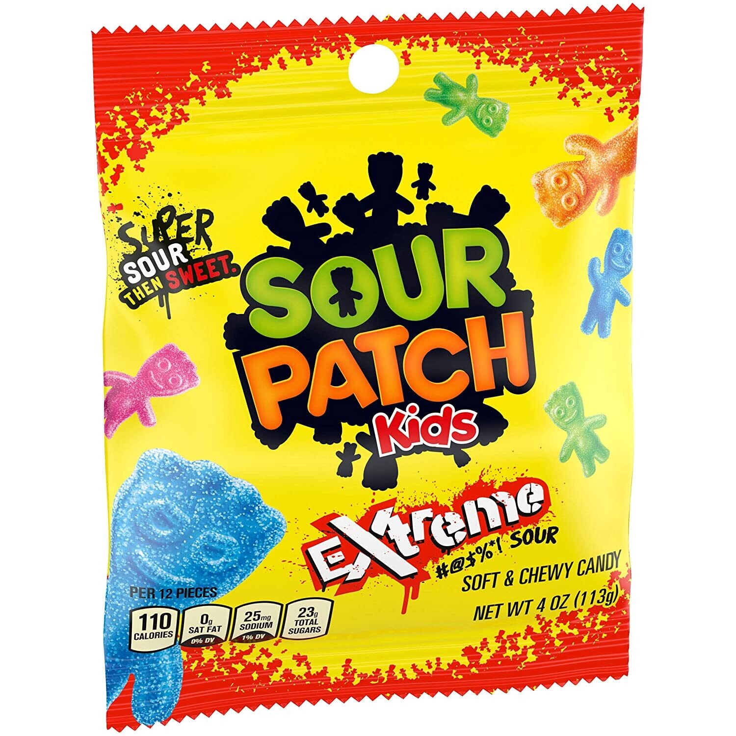 Sour Patch Kids Extreme Sour Soft &amp; Chewy Sweets Snack (113g)
