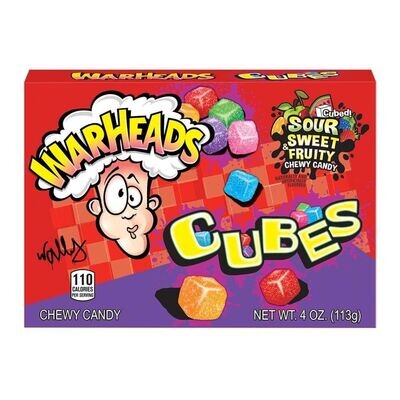 Warheads Sour Chewy Cubes Soft Fruit Flavored Gummy Sweets Theater Box (113g)