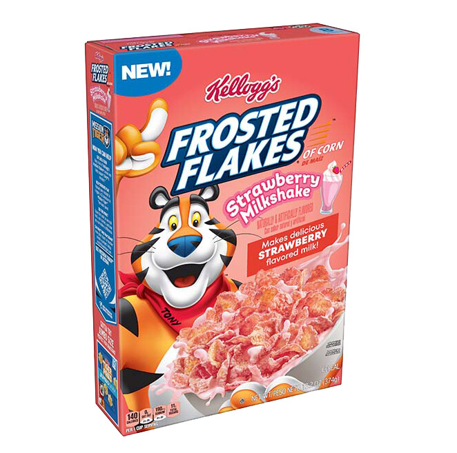Kellogg&#39;s Frosted Flakes Strawberry Milkshake Flavored Breakfast Cereal