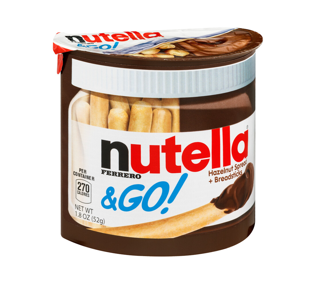 Nutella &amp; Go Snack Packs, Chocolate Hazelnut Spread with Breadsticks 52g - Box 12