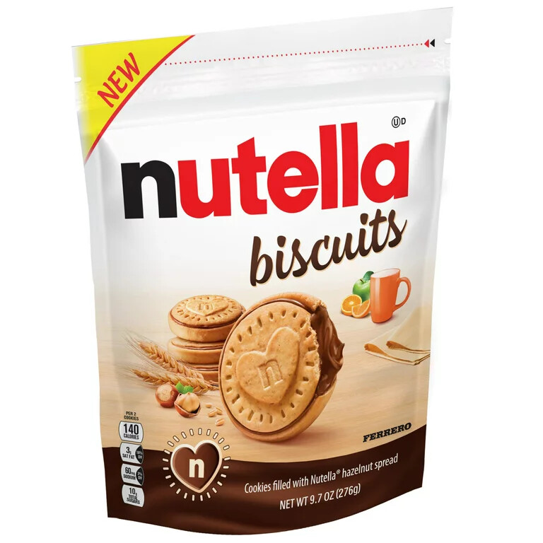 Nutella Biscuits, Hazelnut Spread with Cocoa, Sandwich Cookies Snack Bag