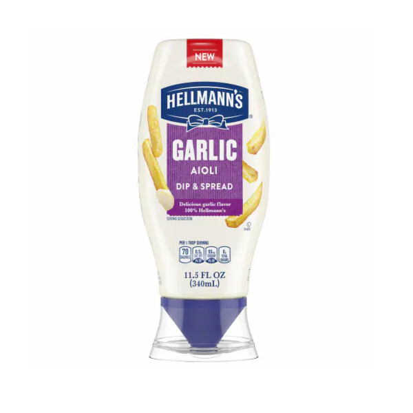 Hellmann&#39;s Garlic Aioli Dip And Spread Mayonnaise (340ml)