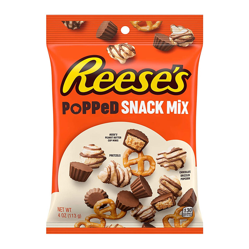 Reese&#39;s Popped Milk Chocolate Peanut Butter Snack Mix (113g)