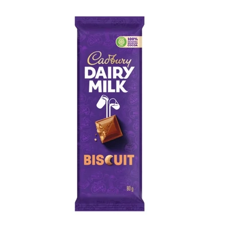 Cadbury Dairy Milk Biscuit Chocolate Slab (80g)