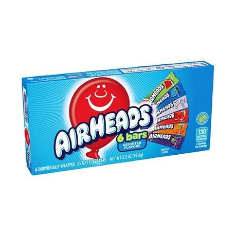 Airheads Candy Chewy Sweet Snack Assorted Fruit Theater Box 6 Count (96g)