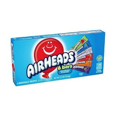 Airheads Candy Chewy Sweet Snack Assorted Fruit Theater Box 6 Count (96g) Airheads Candy Chewy Sweet Snack Assorted Fruit Theater Box 6 Count (96g)