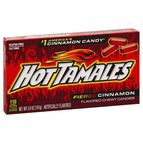 Hot Tamales - Fierce Cinnamon Flavored Soft Chewy Sweets Snack 141g