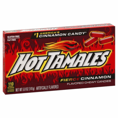 Hot Tamales - Fierce Cinnamon Flavored Soft Chewy Sweets Snack 141g Hot Tamales - Fierce Cinnamon Flavored Soft Chewy Sweets Snack 141g