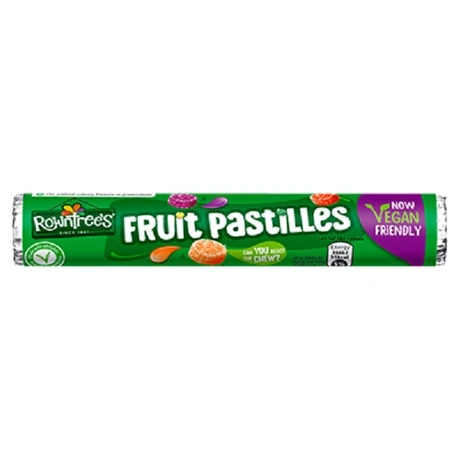 Rowntree&#39;s Fruit Pastilles Vegan Friendly Sweets Tube 50g