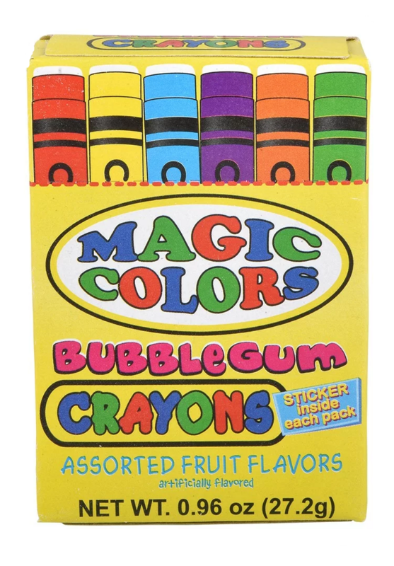 Magic Colors Assorted Fruit Flavored Chewing Gum Crayons Pack Snack