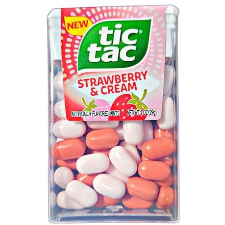 Tic Tac, Strawberry and Cream Flavored Sweets, On-the-Go Refreshment Snack