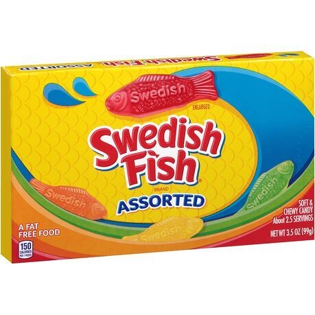 Swedish Fish Assorted Soft &amp; Chewy Candy Sweets Snack Theater Box