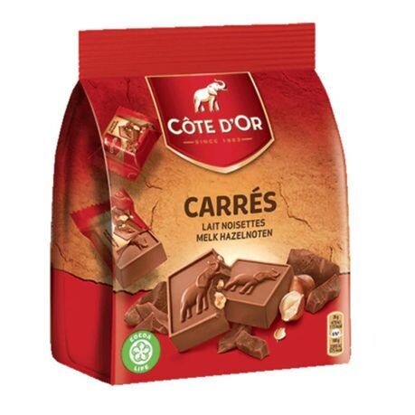 Côte d&#39;Or Milk Chocolate and Hazelnut Squares 200g Pouch