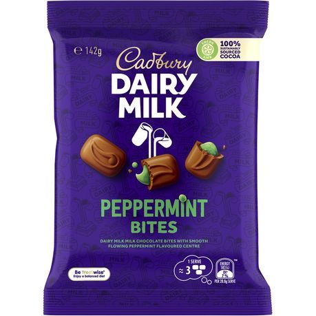 Cadbury Dairy Milk Peppermint Milk Chocolate Bites Sweet 135g