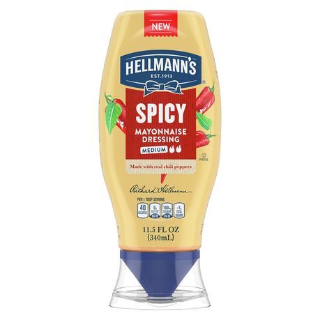 Hellmann&#39;s Spicy Mayonnaise Sauce (340ml)