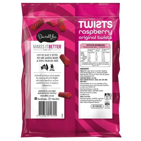 Darrel Lea Raspberry Twists