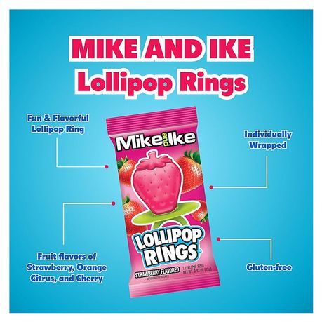 Mike &amp; Ike Lolipop Rings - Pack Of 24