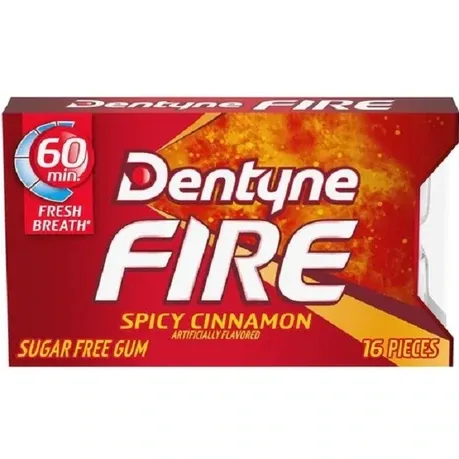 Dentyne Fire Spicy Cinnamon Sugar Free Chewing Gum, 16 Pieces