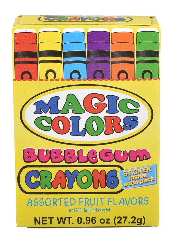 Magic Colors Assorted Fruit Flavored Chewing Gum Crayons Pack Snack