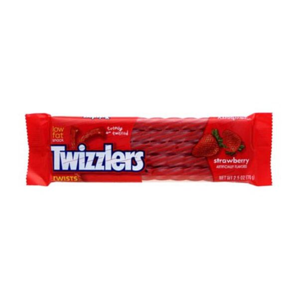 TWIZZLERS Twists Strawberry Flavored Sweets Low Fat Chewy Snack (70g)