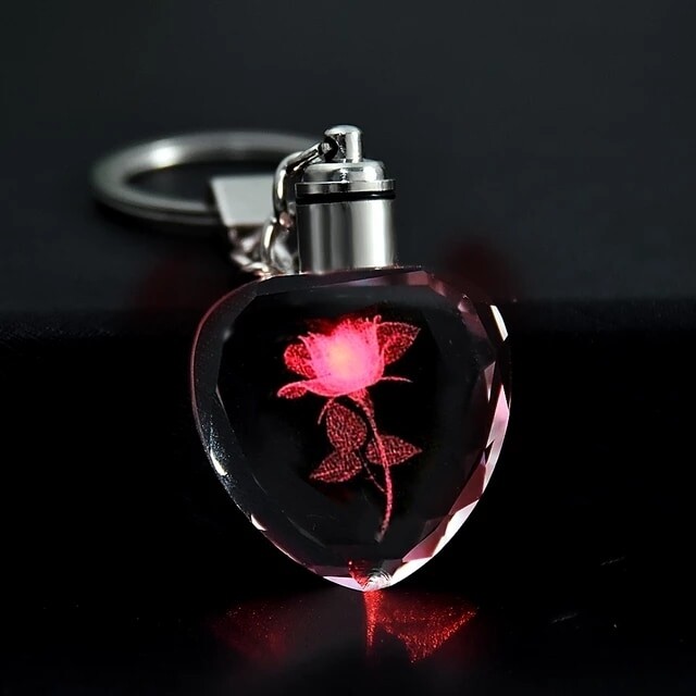Crystal heart illuminated