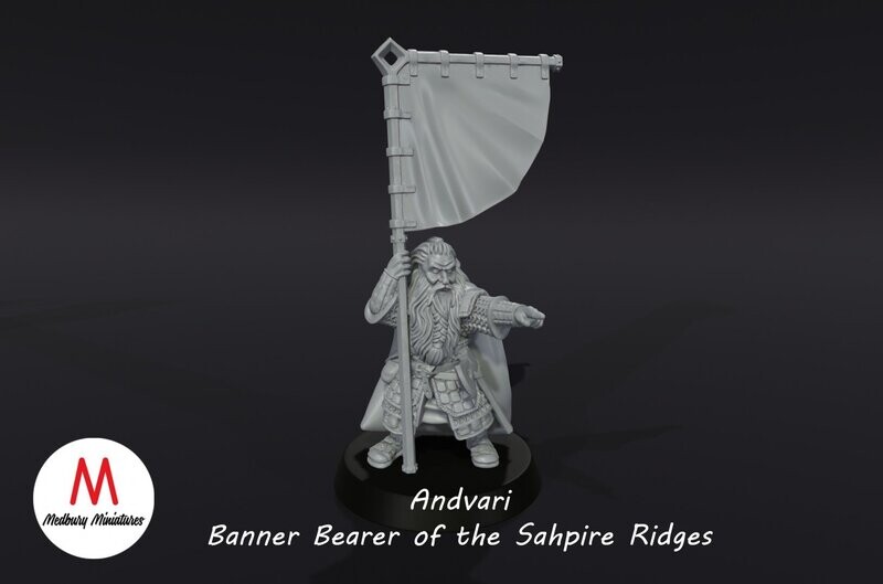 Andvari, Banner Bearer - Dwarves of the Saphire Ridges
