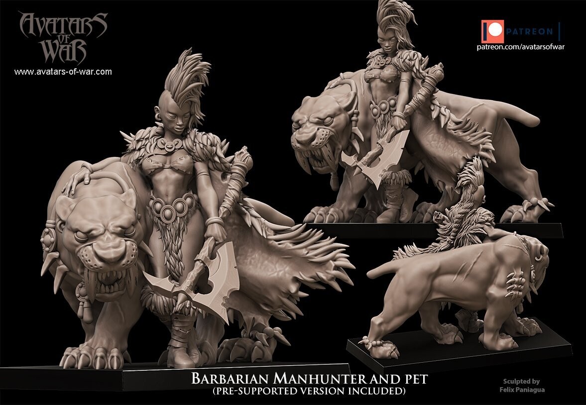 Barbarian manhunter with pet
