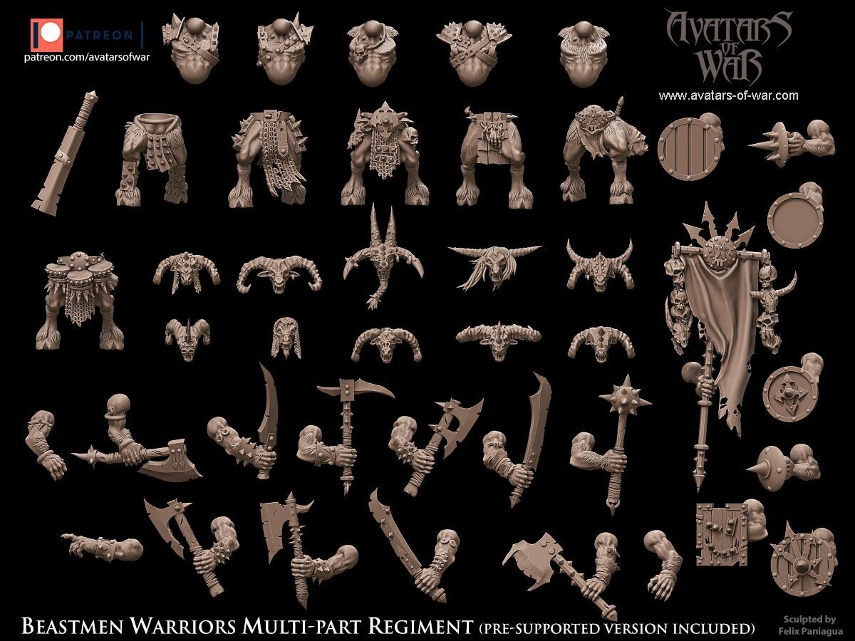 Beastman Warriors multi-part regiment