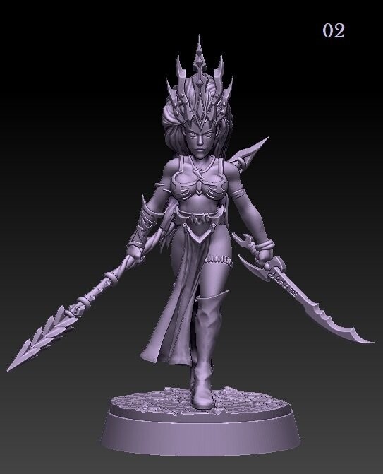 Dark Elf Princess - Lance + Sword