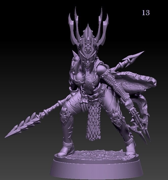 Dark Elf Princess - Lance + Crossbow