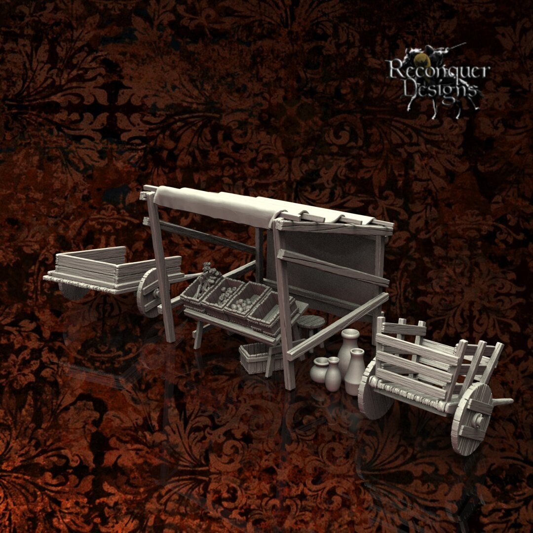Medieval Market Scene-set a