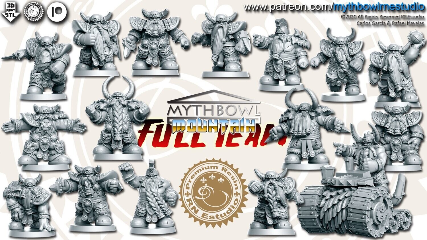 Fantasy Football Mountain Dwarfs
( 17 Miniatures )