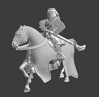 Mounted Hospitaller knight - Drawing Sword