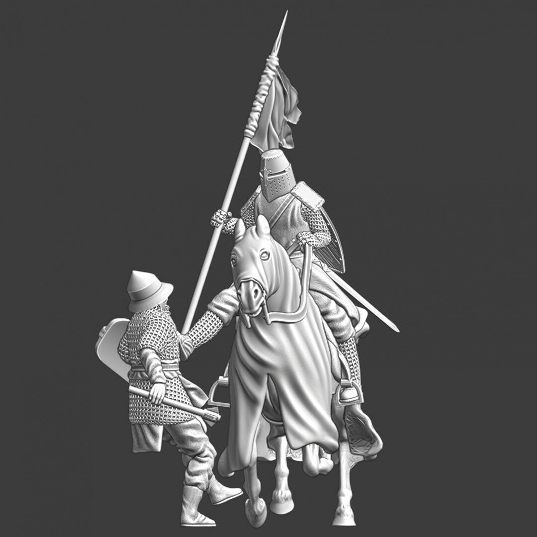 Crusader Knight kicking Baltic warrior
