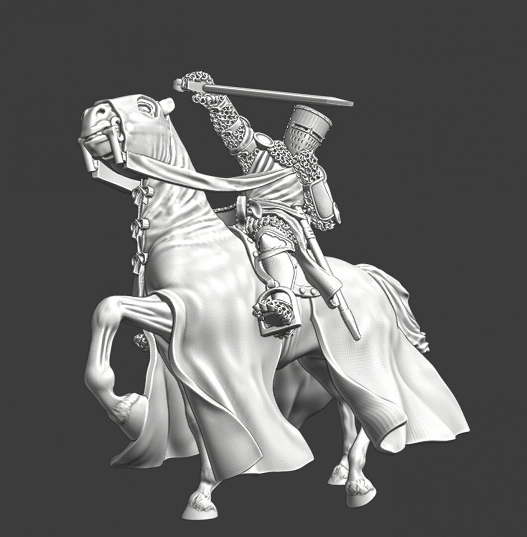Medieval knight fighting from horseback