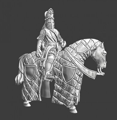 Mounted medieval bishop in plate chainmailarmou