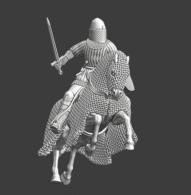 Medieval Danish Vassal Knight on chainmail horse
