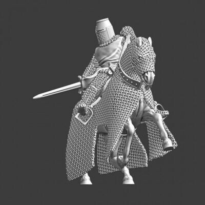 Medieval Knight on chainmail covered horse