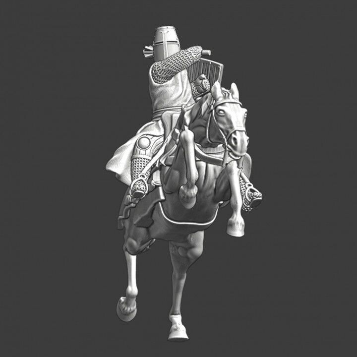 Medieval knight swing his mace