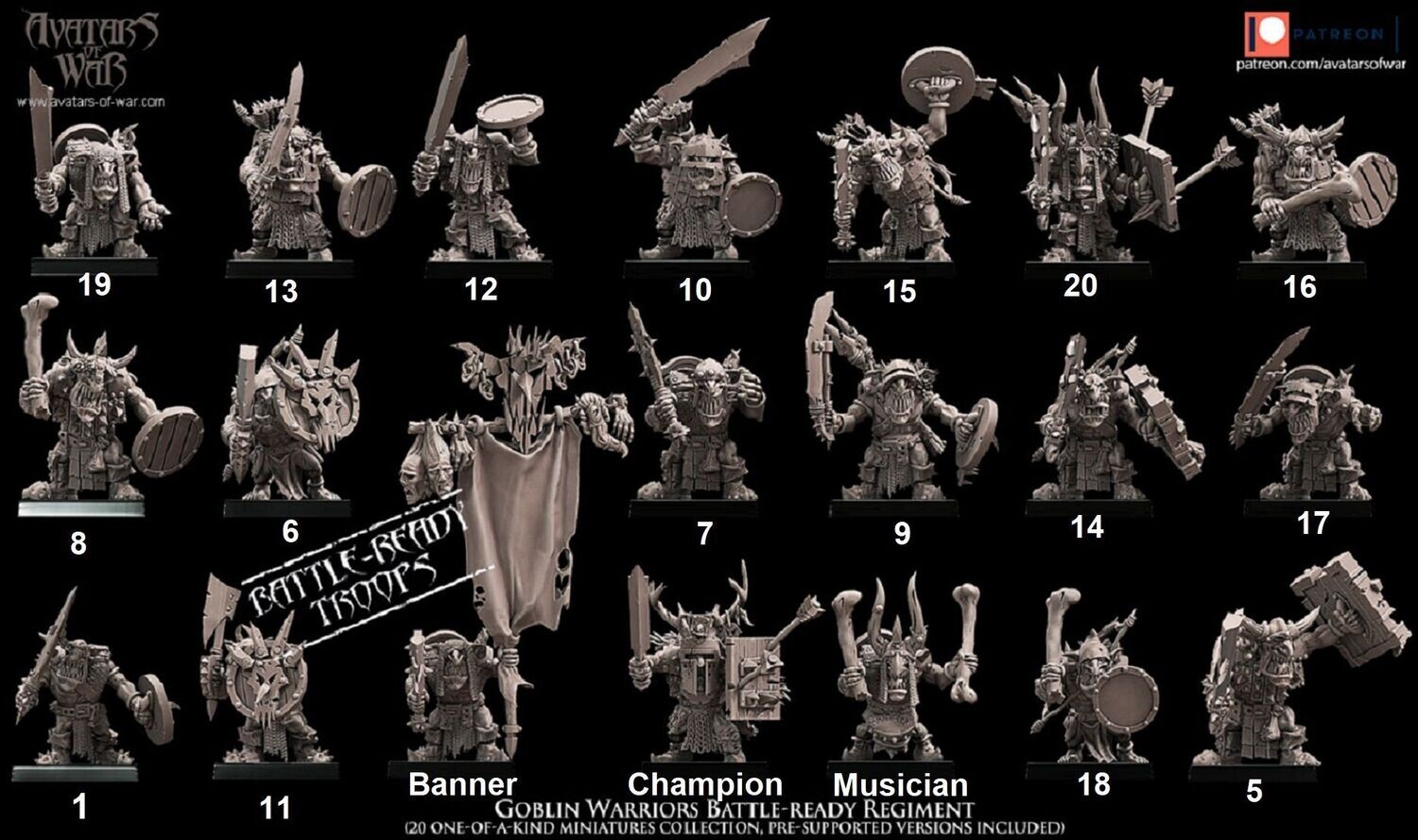 Goblin Warriors Battle regiment - 20 Units + CG