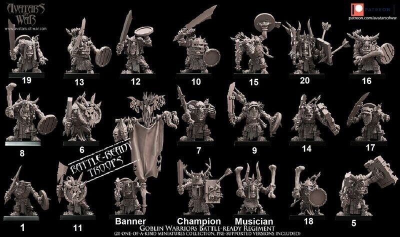 Goblin Warriors Battle regiment - 20 Units + CG