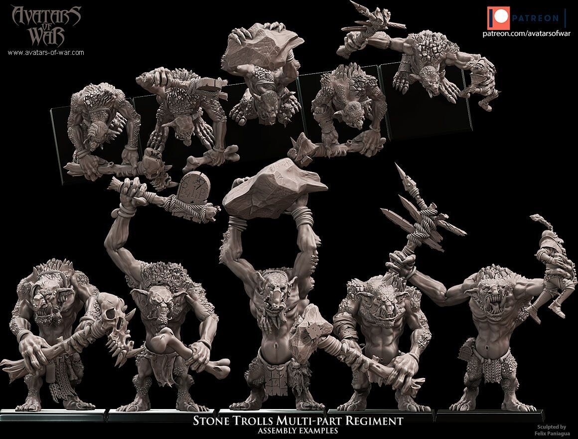 Stone Trolls multi-part regiment - 5 Units
